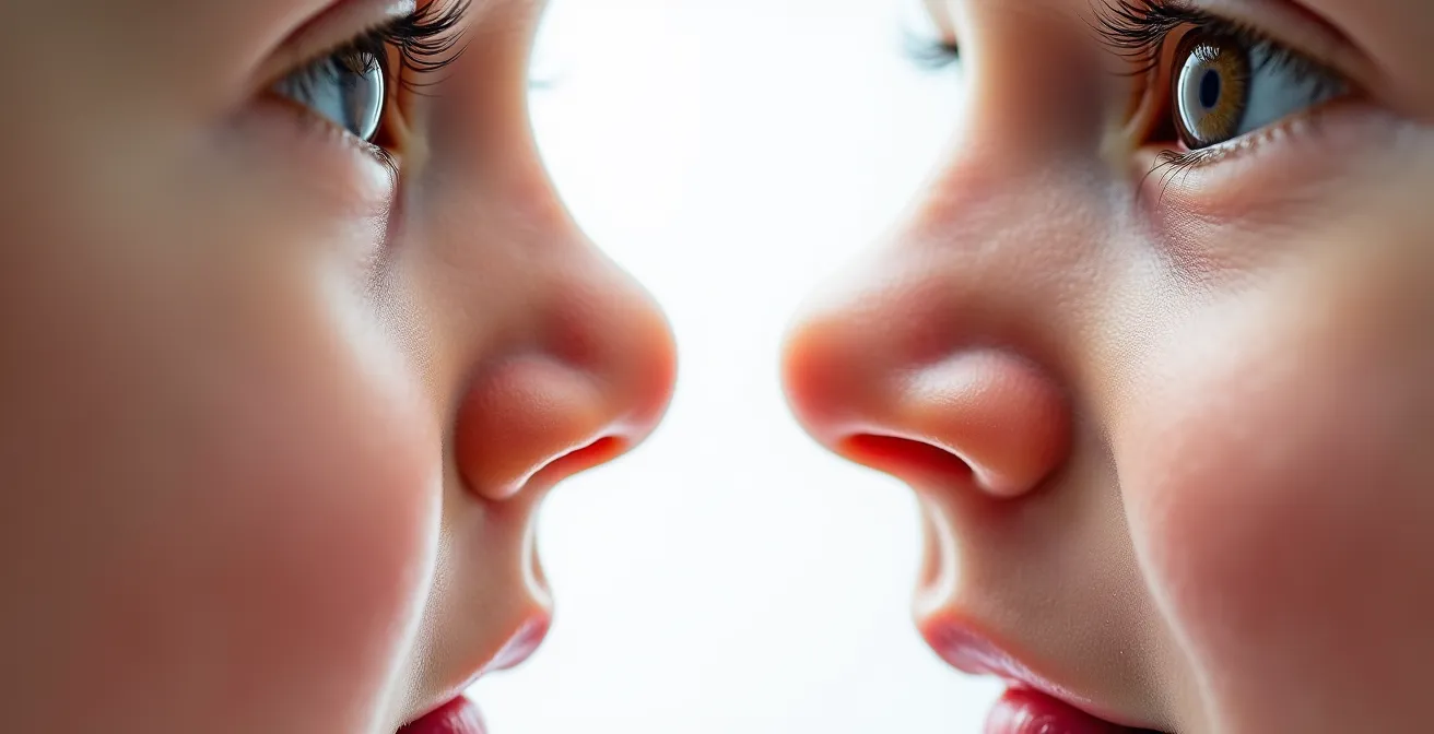 Vue macro comparative de la structure nasale enfant